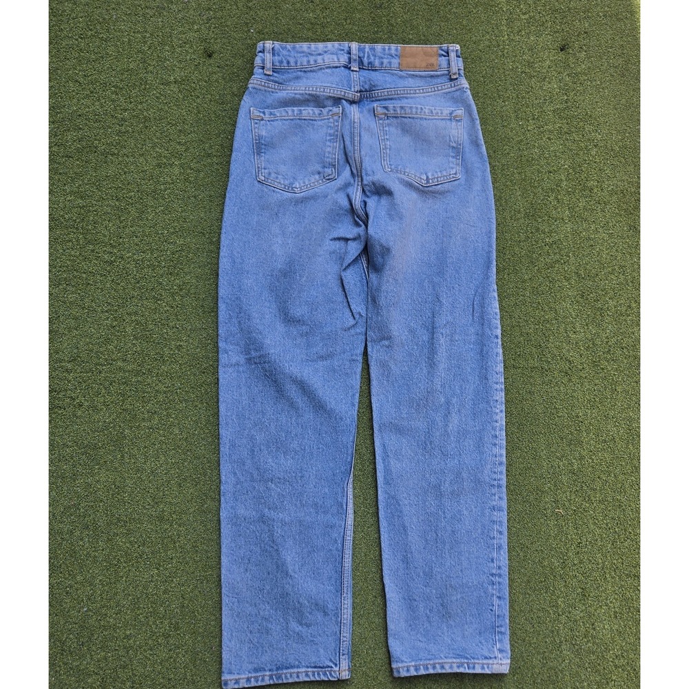 Zara Jeans Women's Size 2 Blue Denim Bottons Straight Leg - Picture 2 of 9